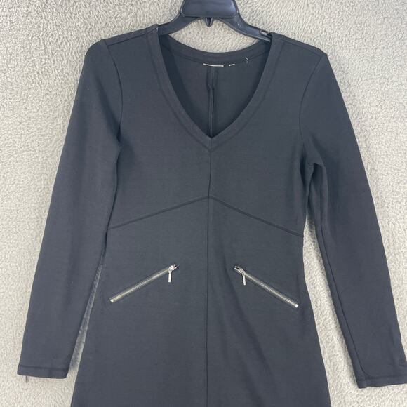 Athleta Womens Celebration Dress Ponte Sz * L Black Cotton Modal - Picture 9 of 16